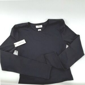 NWT Babaton Contour Ribbed Long Sleeve Top Black Size Medium Basic Essential